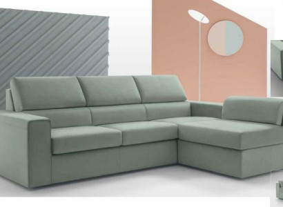 Corner sofa L-shape Furniture Leather Upholstered furniture Living room Modern Luxury Green alfitalia